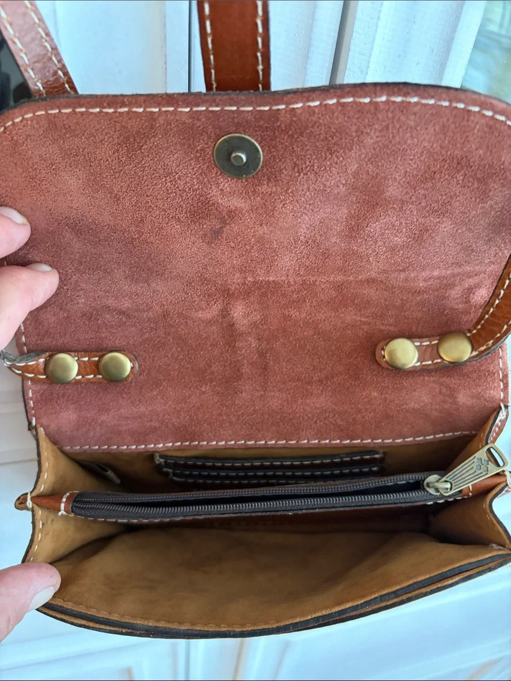 Patricia Nash Women's Embossed Leather Crossbody Bag in Brown